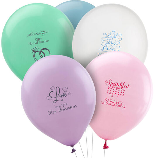 Personalized Bridal Shower Latex Balloons